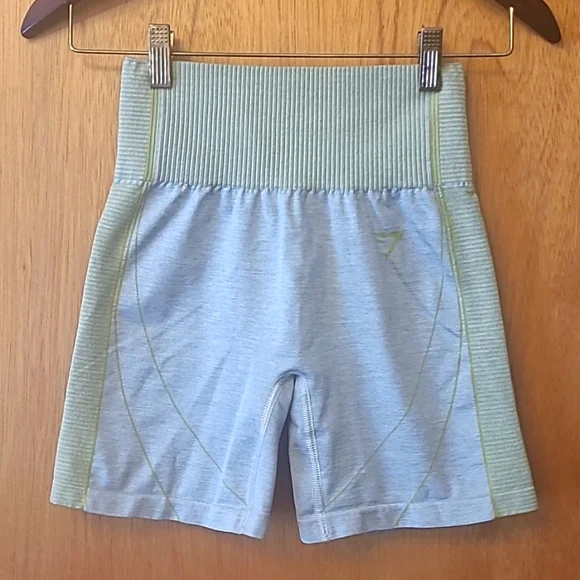 Gymshark "Hyper Amplify" bike shorts in "Marl Gray/Lime Green", size XS. - Picture 5 of 10
